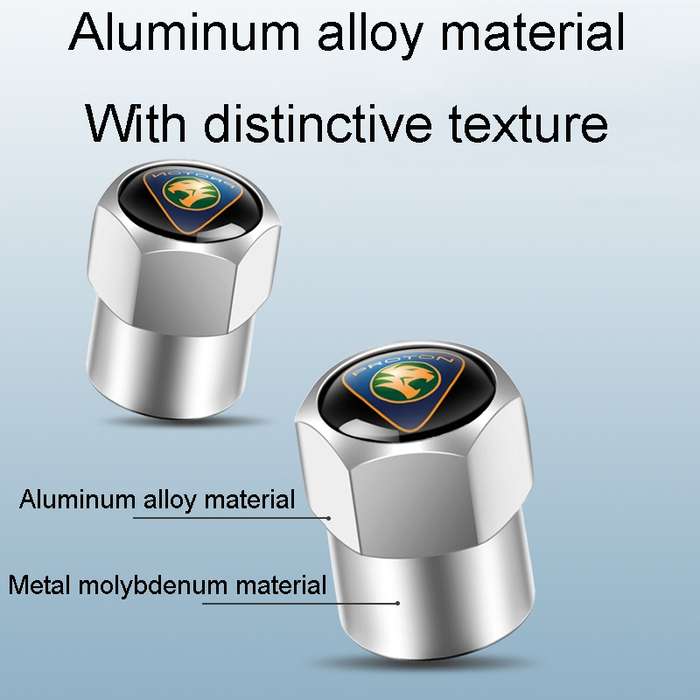 4pcs /Set Car Labeled Metal Tire Valve Caps Automobile Universal Modified Valve Covers(Silver)