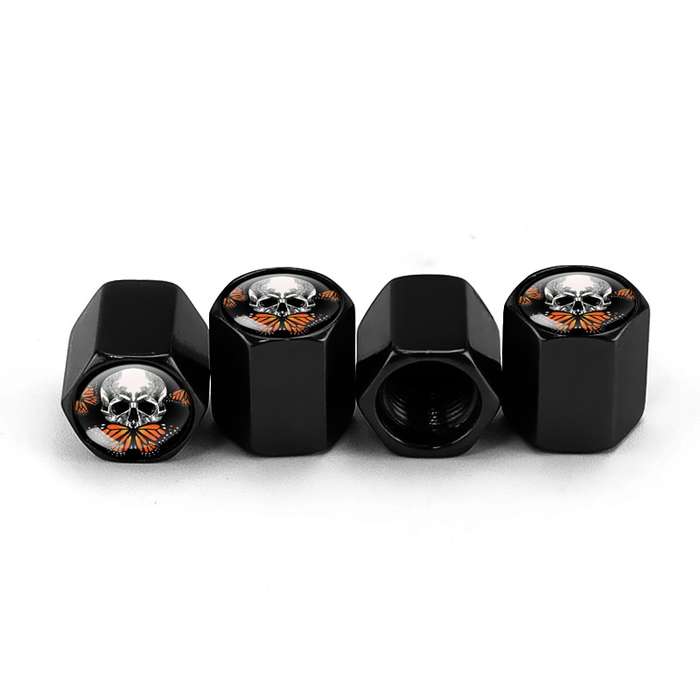 4pcs/set Skull Metal Car Tire Universal Modified Aluminum Alloy Valve Cap(Silver)