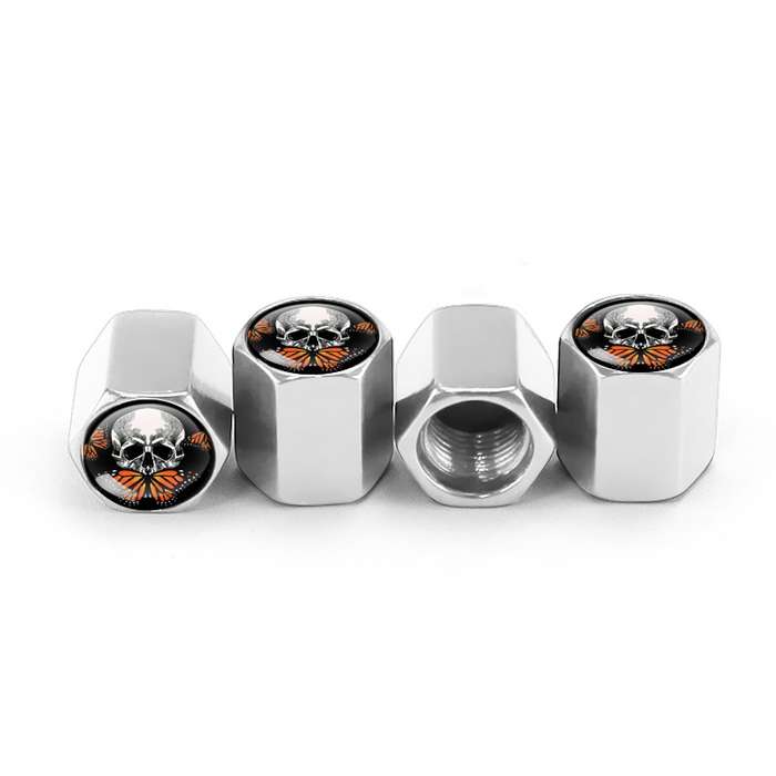 4pcs/set Skull Metal Car Tire Universal Modified Aluminum Alloy Valve Cap(Silver)