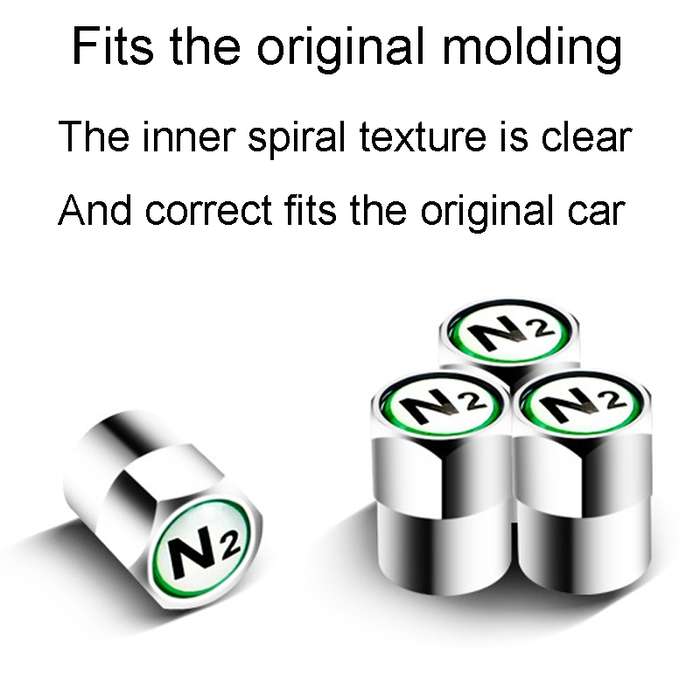 4pcs /Set N2 Metal Tire Valve Caps Automobile Universal Modified Valve Covers, Size: White Backgroun
