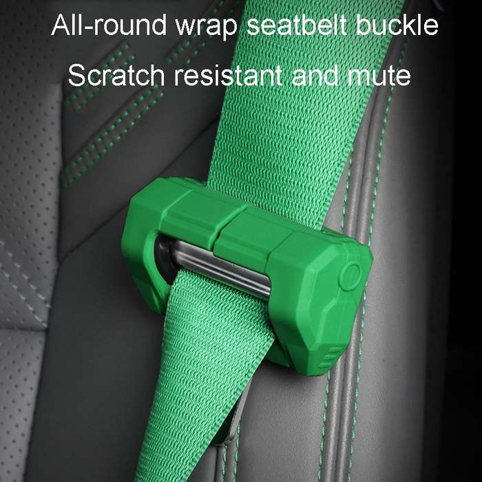 Small Car Seatbelt Buckle Protective Cover Anti Scratch Silicone Protector For Safety Belt Plugs(Bla