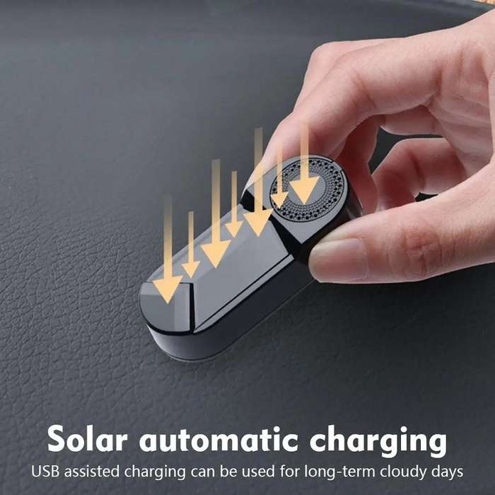 Car Solar Anti-Theft Alarm LED Warning Light With Aromatherapy(Red Light)