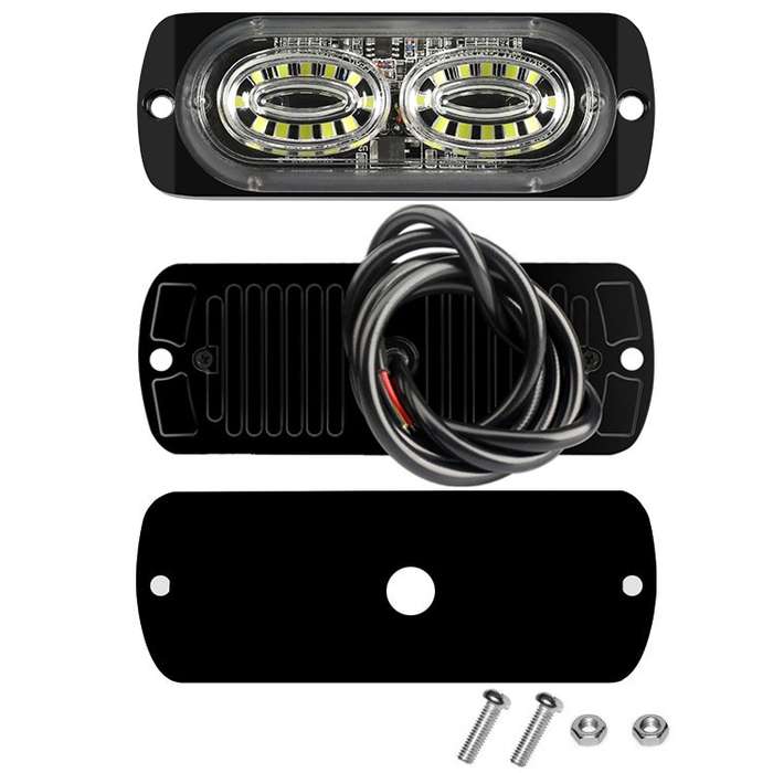 12W Car Side Signal Warning Light 24 LED Strobe Light(Red Blue)