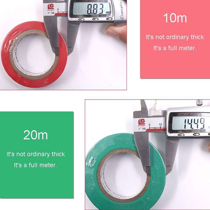 CHINT Electrical Tape Waterproof PVC Wire Insulation Tapes, Specification: 20m White