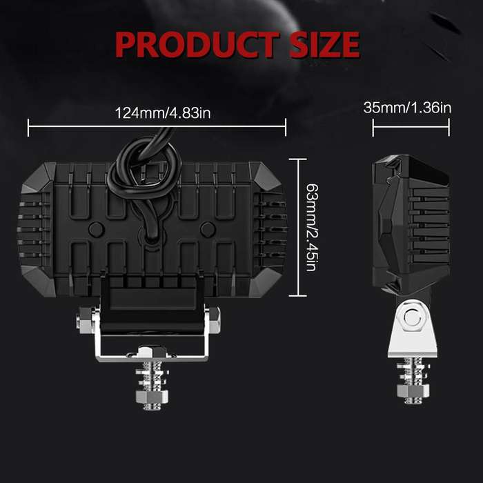 4.5 Inch Square Mixed Luminous Angel Eye Car Work Light(X13)