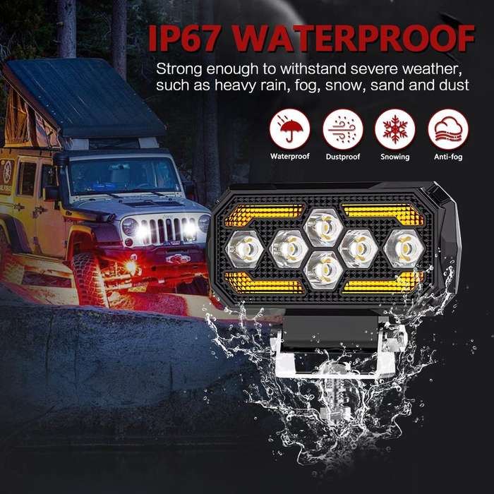 4.5 Inch Square Mixed Luminous Angel Eye Car Work Light(X13)