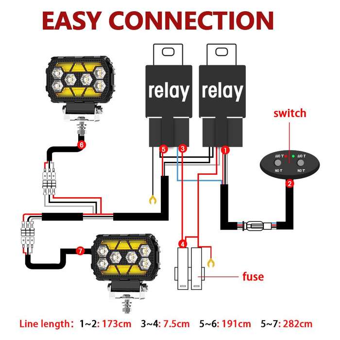4.5 Inch Square Mixed Luminous Angel Eye Car Work Light(X11)