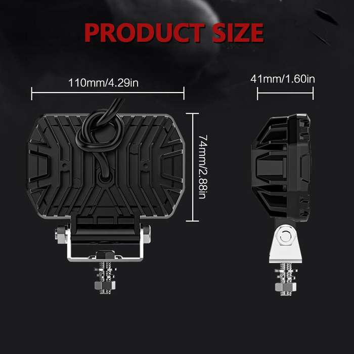 4.5 Inch Square Mixed Luminous Aangel Eye Car Work Light(X10)