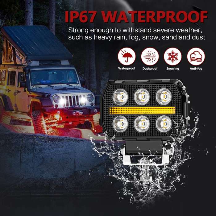 4.5 Inch Square Mixed Luminous Aangel Eye Car Work Light(X10)