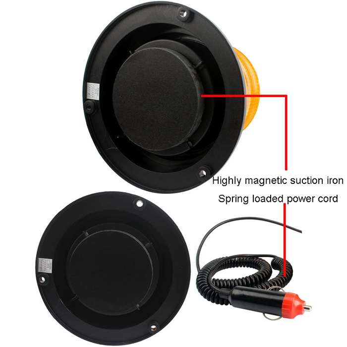 Magnetic School Bus Warning Lights Car Ceiling Flashing Lights With Cigarette Lighter(Yellow)