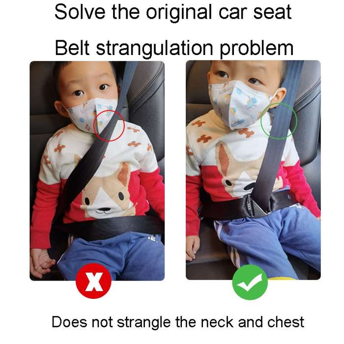 Car Seat Belt Adjuster Child Anti Strangler Neck Seat Fixed Limiter(Pistol Color)