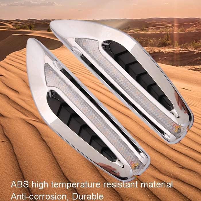 2pcs Car Fender Blade Dynamic Side Marker Lights 12V LED High Bright Daytime Running Lights(Blu
