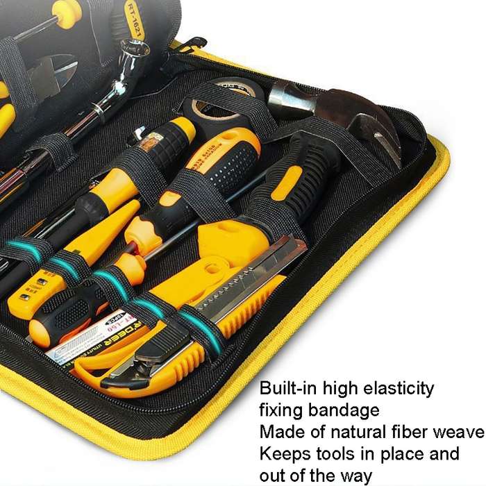 24.5 x 12 x 5cm Soldering Iron Oxford Cloth Tool Bag Electronic Accessories Tool Bag(Middle Yellow)