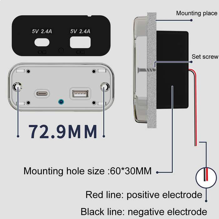 USB Dual-port Multi-function Fast Charging Car Modification Charger(UCC-316A AC4.8A)