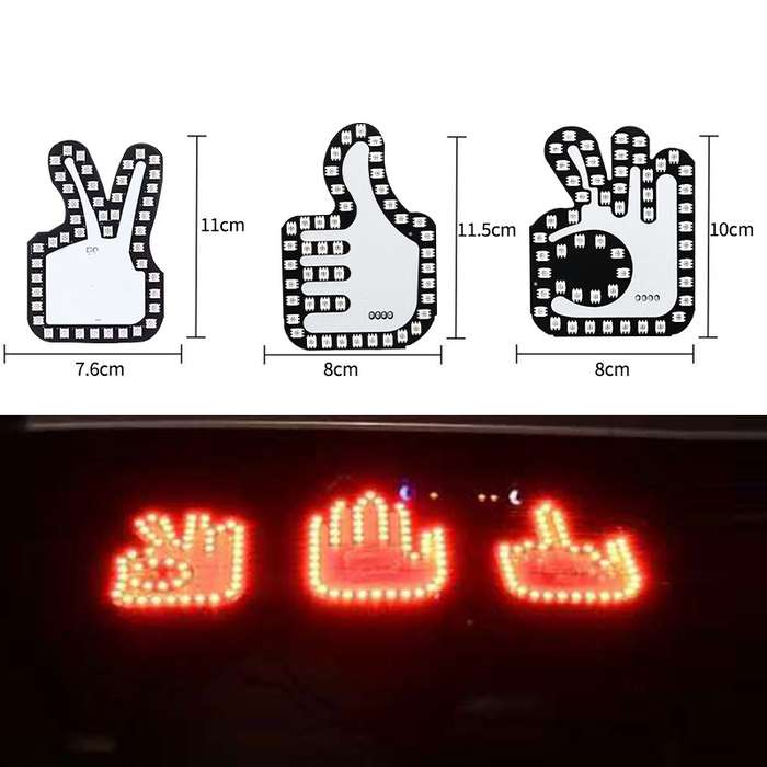 Car Interactive Finger Light Multi-function Warning Anti-rear Collision Light(OK)