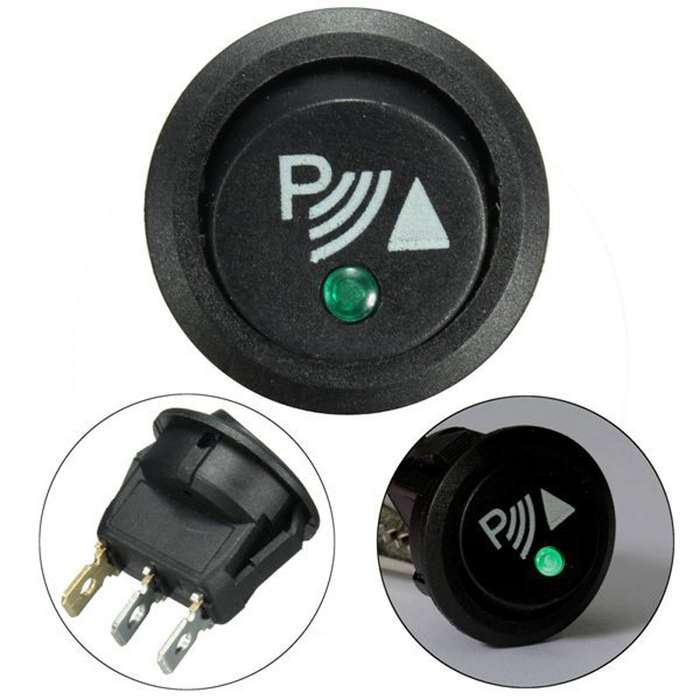 2pcs KCD1-102N Round 3Pin Rocker Switch LED Light 12V Car Modification Reverse Sensor Switch