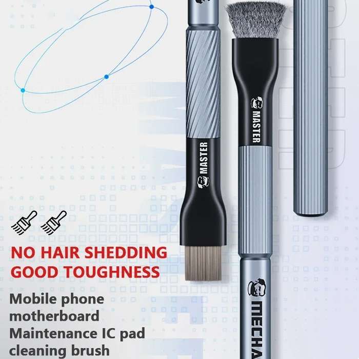 MECHANIC Cell Phone Motherboard Chip Degumming Brush PCB De-Tin Cleaning Cylinder Long Handle Brush,