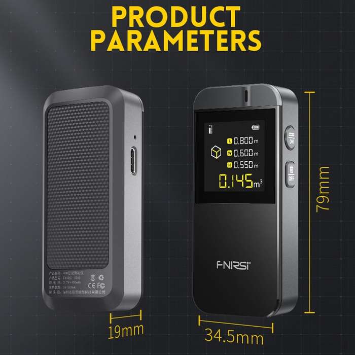 FNIRSI Laser Range Finder Infrared Measuring Ruler(Gray)