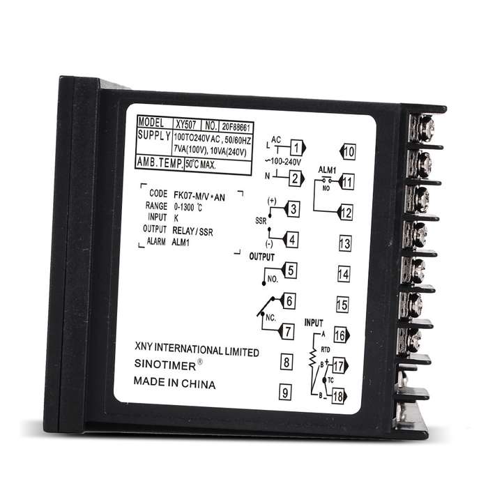 SINOTIMER XY507 Smart Temperature Control Instrument Short Shell PID Heating Relay SSR Solid State O