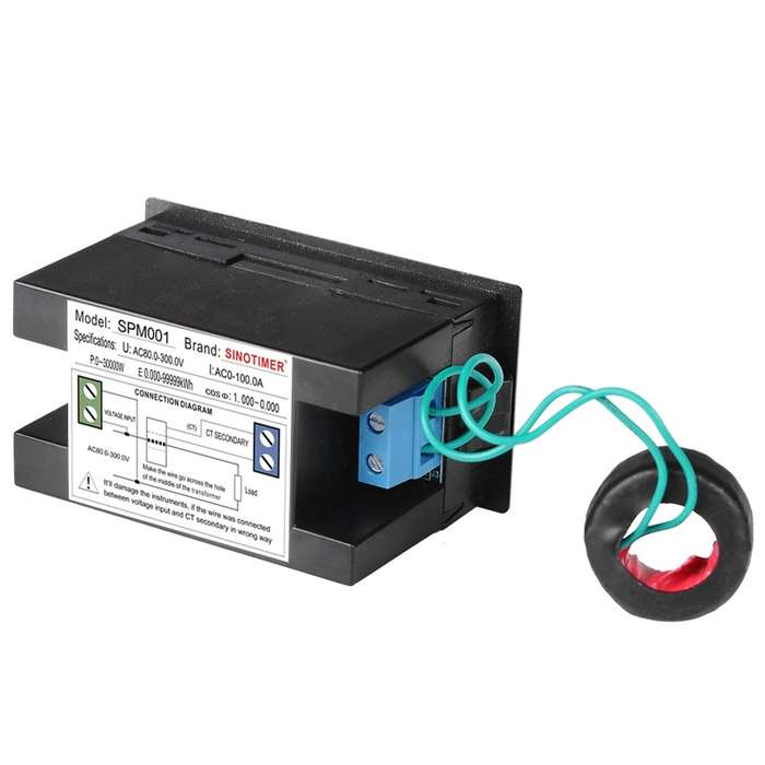 SINOTIMER SPM001 AC LED Digital Voltmeter Frequency Factors Meter Power Monitor, Specification: AC20