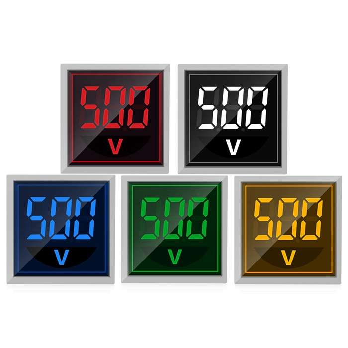 SINOTIMER ST17V AC Voltage Signal Indicator 22mm Square LED Digital Display Voltage Head AC 60-500V(