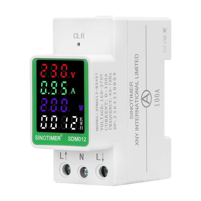 SINOTIMER DIN Rail AC Digital Display Current Voltage Power Electricity Multi-Function Tester, Model