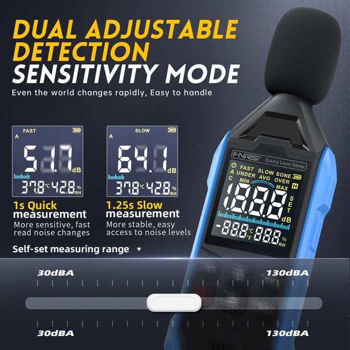 FNIRSI Noise Decibel Meter Home Volume Detector(Blue)