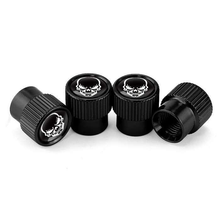 4pcs /Set Skeleton Car Tire Universal Aluminum Valve Cap(Silver)