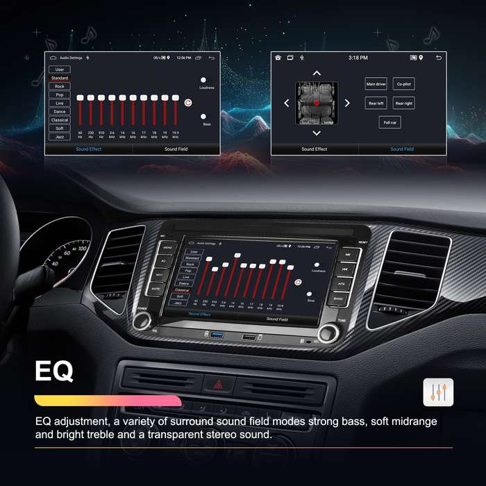 For Volkswagen/Skoda 2+64G Player Large Screen Carplay Android Navigation Reversing Camera Integrate