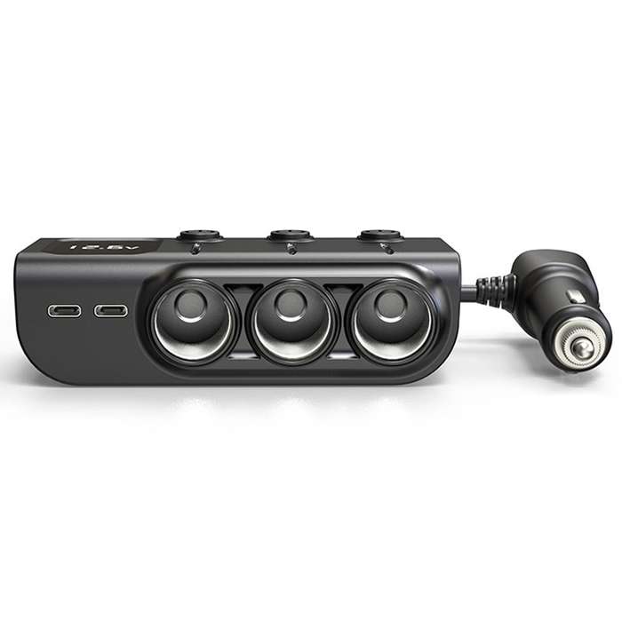 120W Digital Display Cigarette Lighter Car Fast Charging Charger(Black)