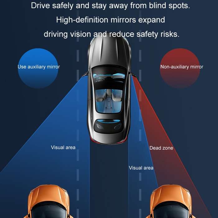 Car Rearview Mirror Assisted Reversing Blind Spot Wide-angle Mirror, Color: Red