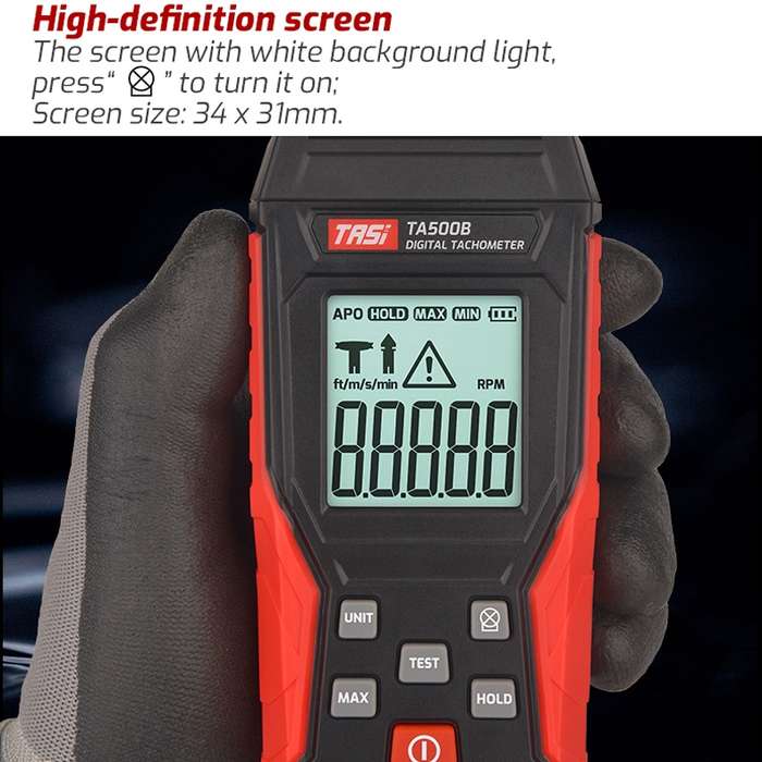 TASI TA500A Optical Measurement Laser Tachometer Digital Display Measuring Speed Meter