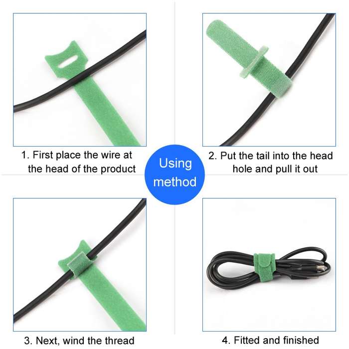 20pcs Nylon Fixed Packing Tying Strap Data Cable Storage Bundle, Model: 12 x 150mm Green