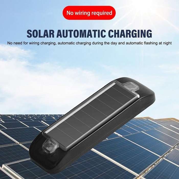 Solar Warning Light Anti-rear Collision LED Flashing Light(Symphony Vibration Sensor+Orange)