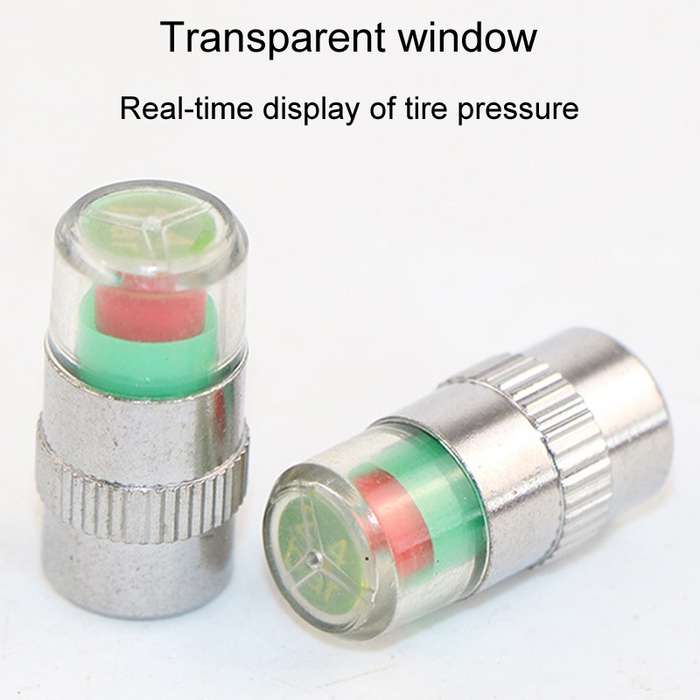 4pcs /Set Vehicle Tire Valve Caps High Precision Tire Pressure Monitoring Warning Cap, Model: Plasti