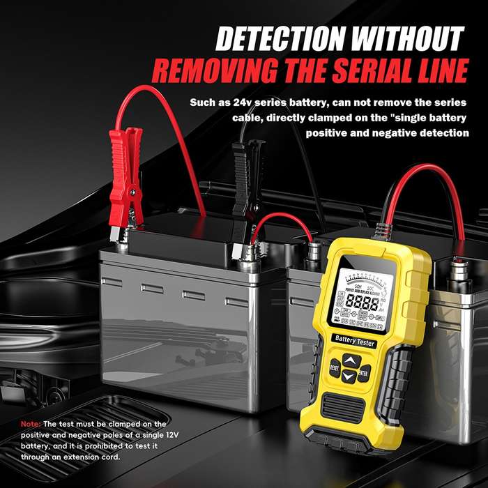 FOXSUR 12V/24V Automotive Lead-acid Battery Internal Resistance Rapid Analyzer(Yellow)