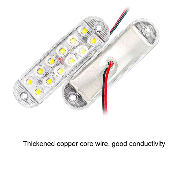 6pcs 12-Bead LED Flashing Warning Lights Motorcycle RV Signal Lights(Red Light)
