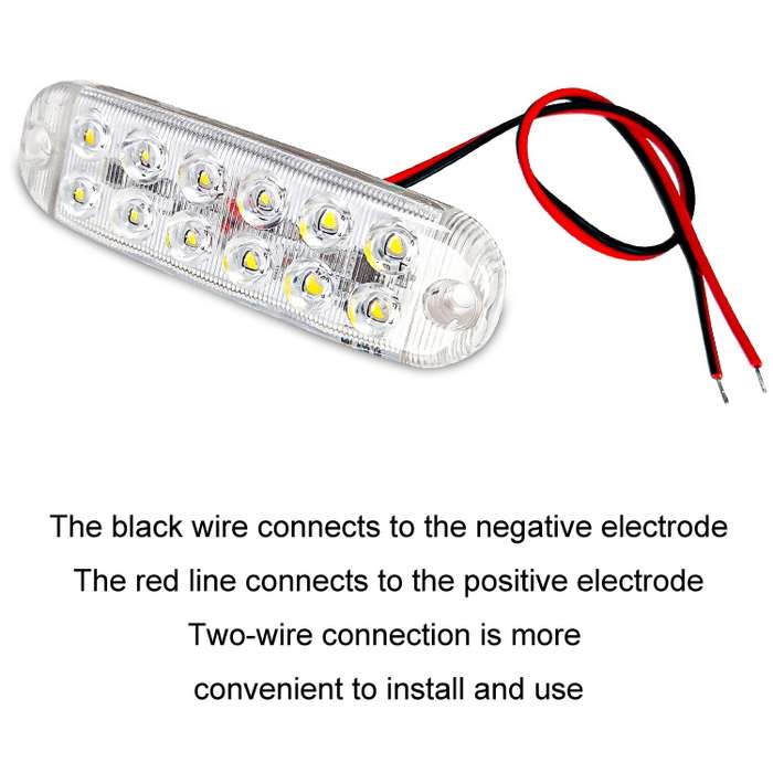 6pcs 12-Bead LED Flashing Warning Lights Motorcycle RV Signal Lights(Red Light)