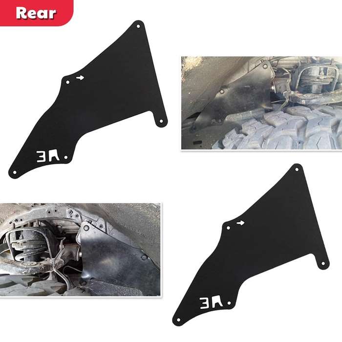 Front Wheel Fender Leather Lining for 03-17 Toyota Prado 2700 4000(Black)
