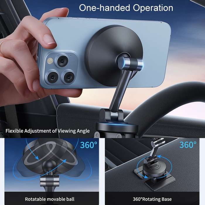 Center Console 360 Rotating Magnetic Car Phone Holder Zinc Alloy Automotive Navigation Bracket(