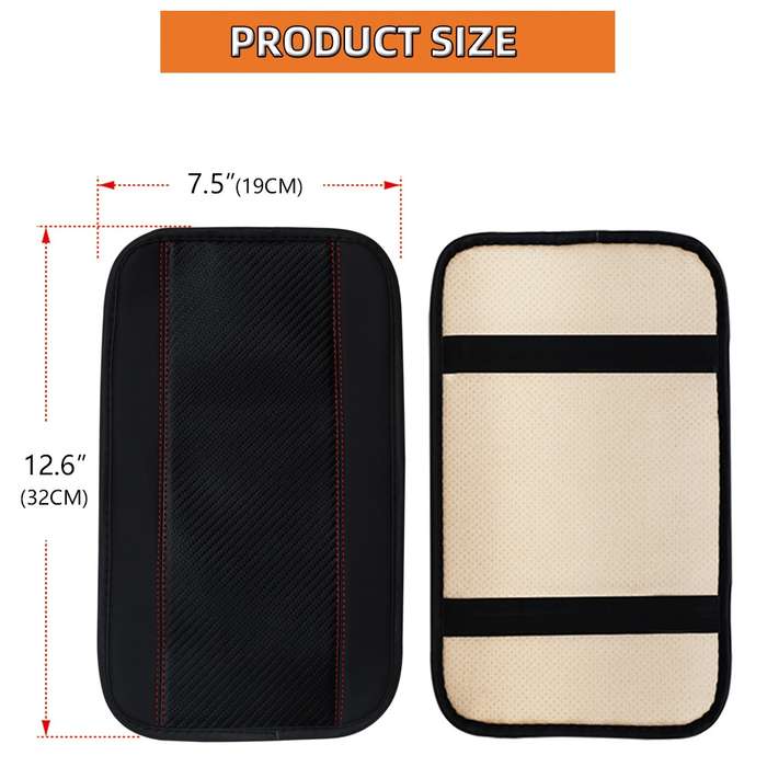32x19cm PU Carbon Fiber Leather Central Armrest Box Cover Anti-slip Pad(Blue)