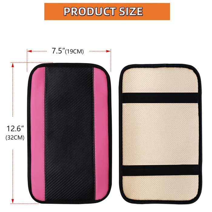 32x19cm PU Carbon Fiber Leather Central Armrest Box Cover Anti-slip Pad(Blue)