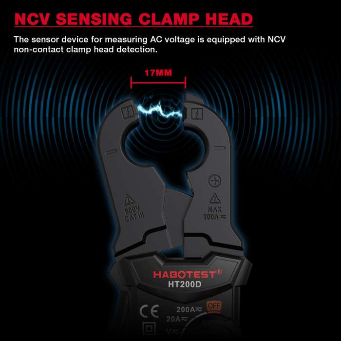 HABOTEST Mini Clamp Multimeter Portable Digital Ammeter