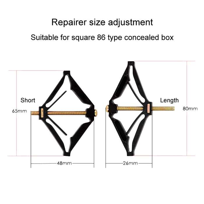 86 Type Switch Socket Concealed Box Repairer Wire Box Fixer Remedy Support Rod(Diamond)