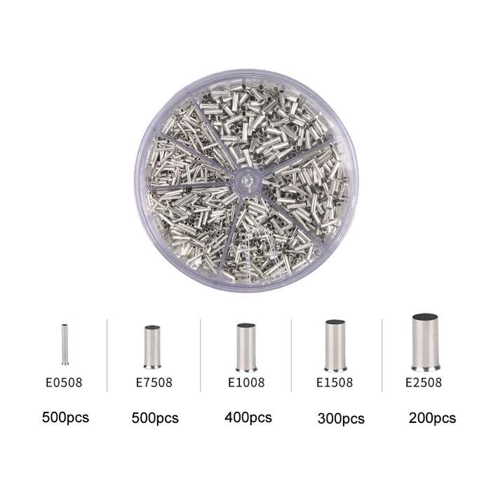 1900pcs /Set Electrical Wiring Tube Type Cold Pressed European Style Pin Set