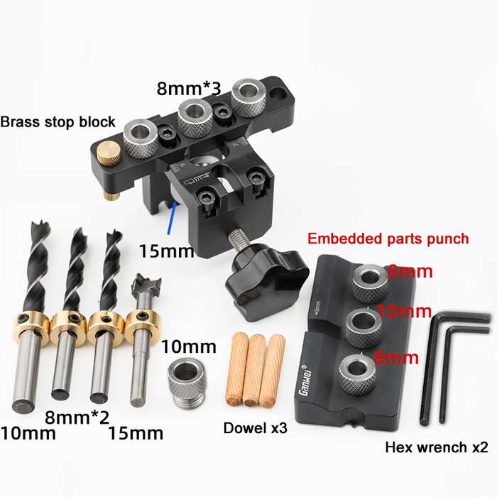 Ganwei 3 in 1 Mini Woodworking Positioning Punch Embedded Parts, Model: MG0-001-0048-B