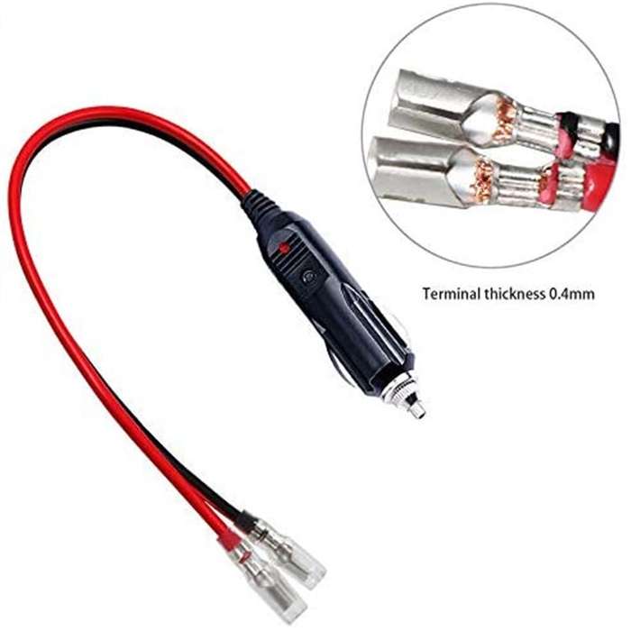 1pair 16AWG 15A 12V/24V Fused Cigarette Lighter Plug With Lead