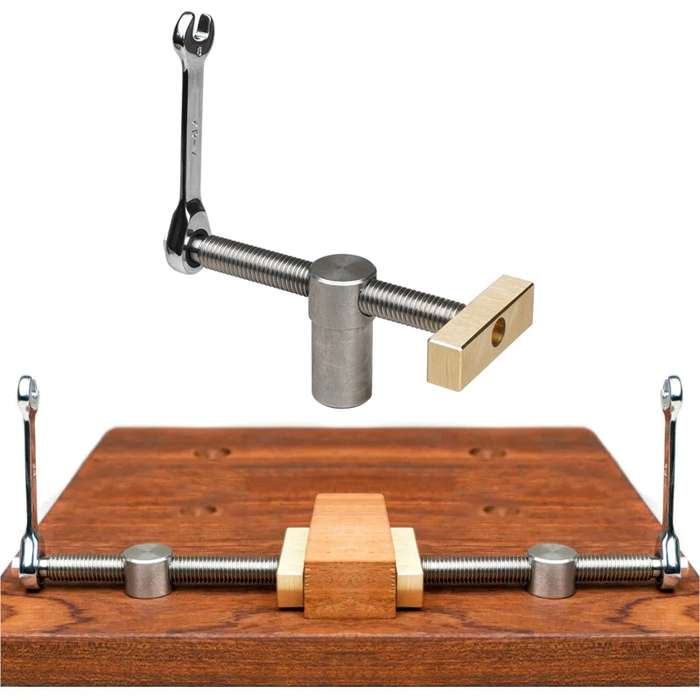 Woodworking Adjustable Desktop Vise Dowel Fast Fixed Clip Clamp Ratchet, Style: 19mm Silver