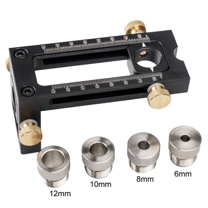 MG0-000-0011 2 In 1 Flat Head Cross Oblique Drill Hole Puncher Locator Doweling Jig Bed Cabinet Scre