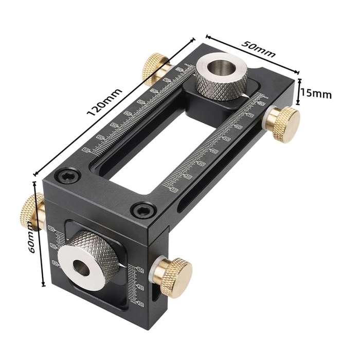 MG0-000-0011 2 In 1 Flat Head Cross Oblique Drill Hole Puncher Locator Doweling Jig Bed Cabinet Scre